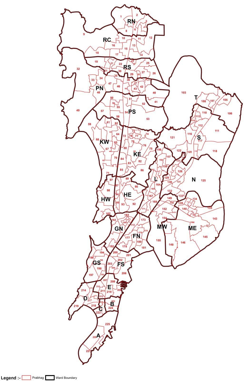 Уорд картата на Мумбай