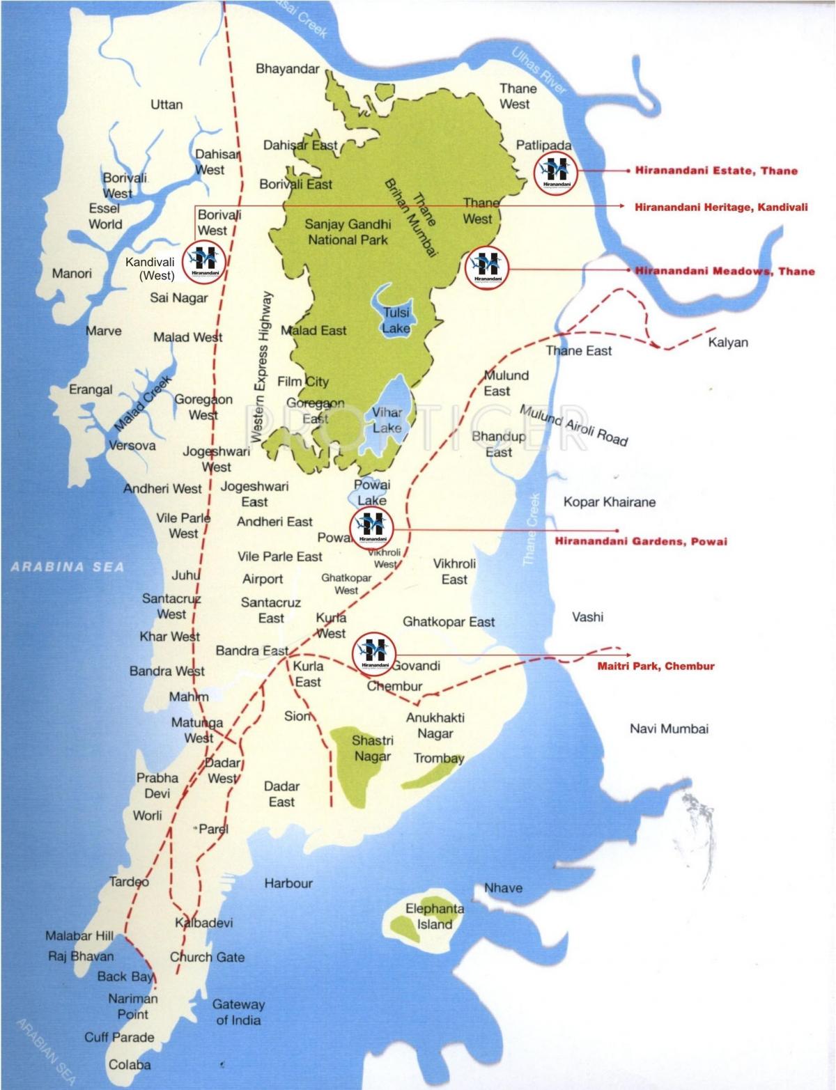 карта на Колаба в Мумбай