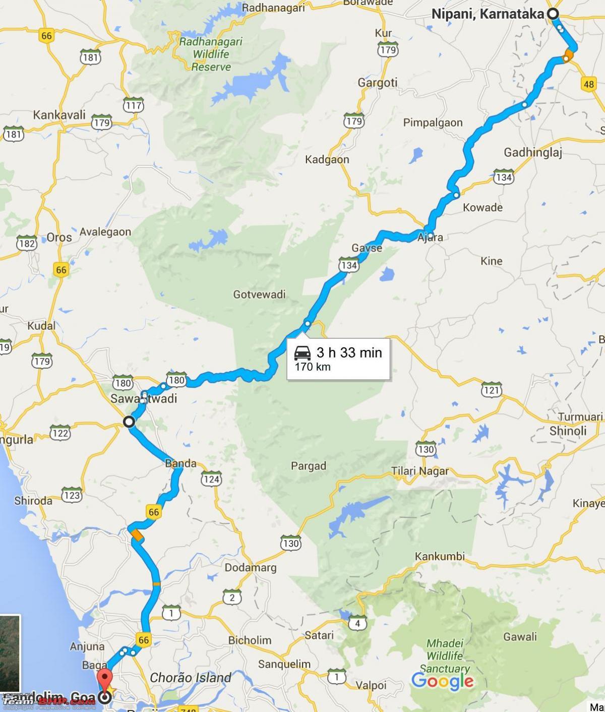 Мумбай до Гоа магистрала карта