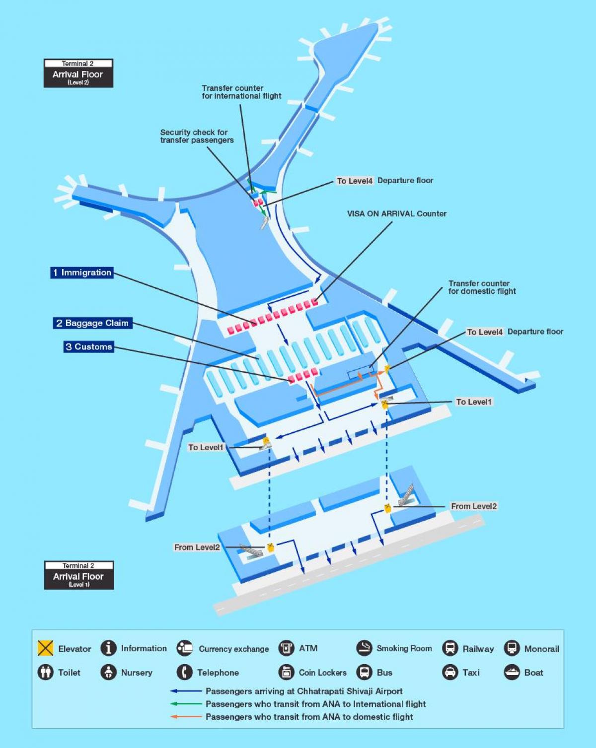 карта на Международното летище в Мумбай