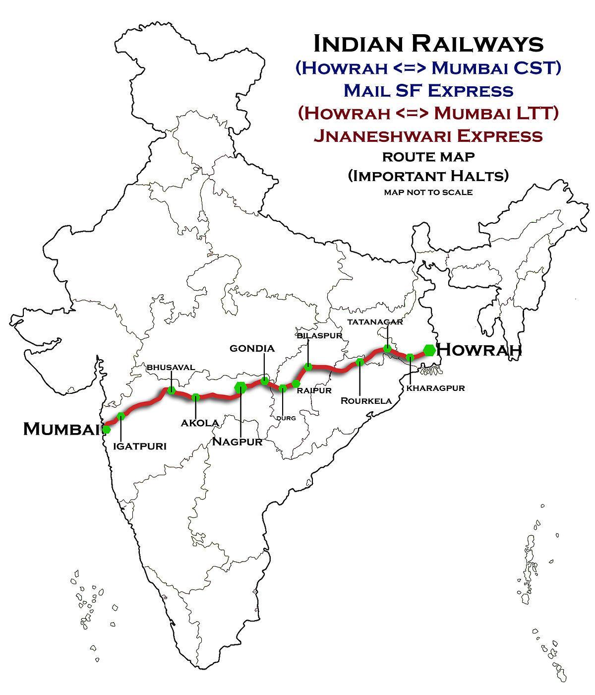 Мумбай, нагпур експрес на картата хайвей