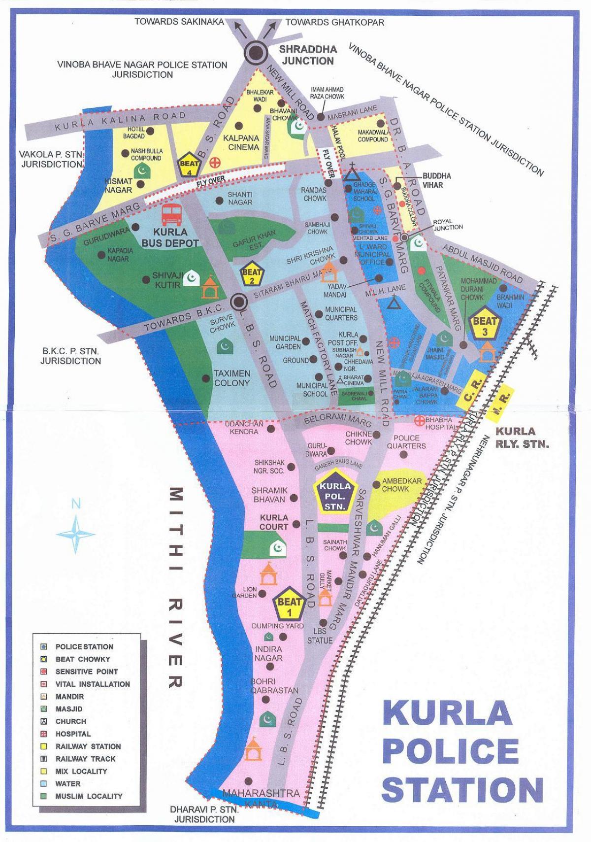 карта на Мумбай Курла
