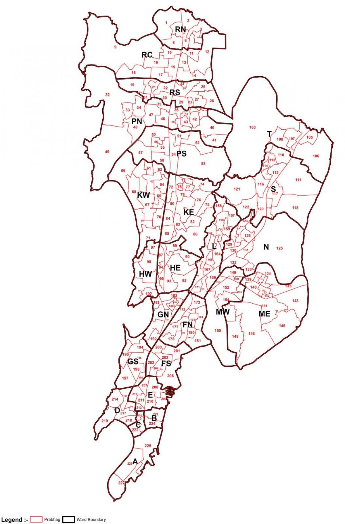Уорд картата на Мумбай