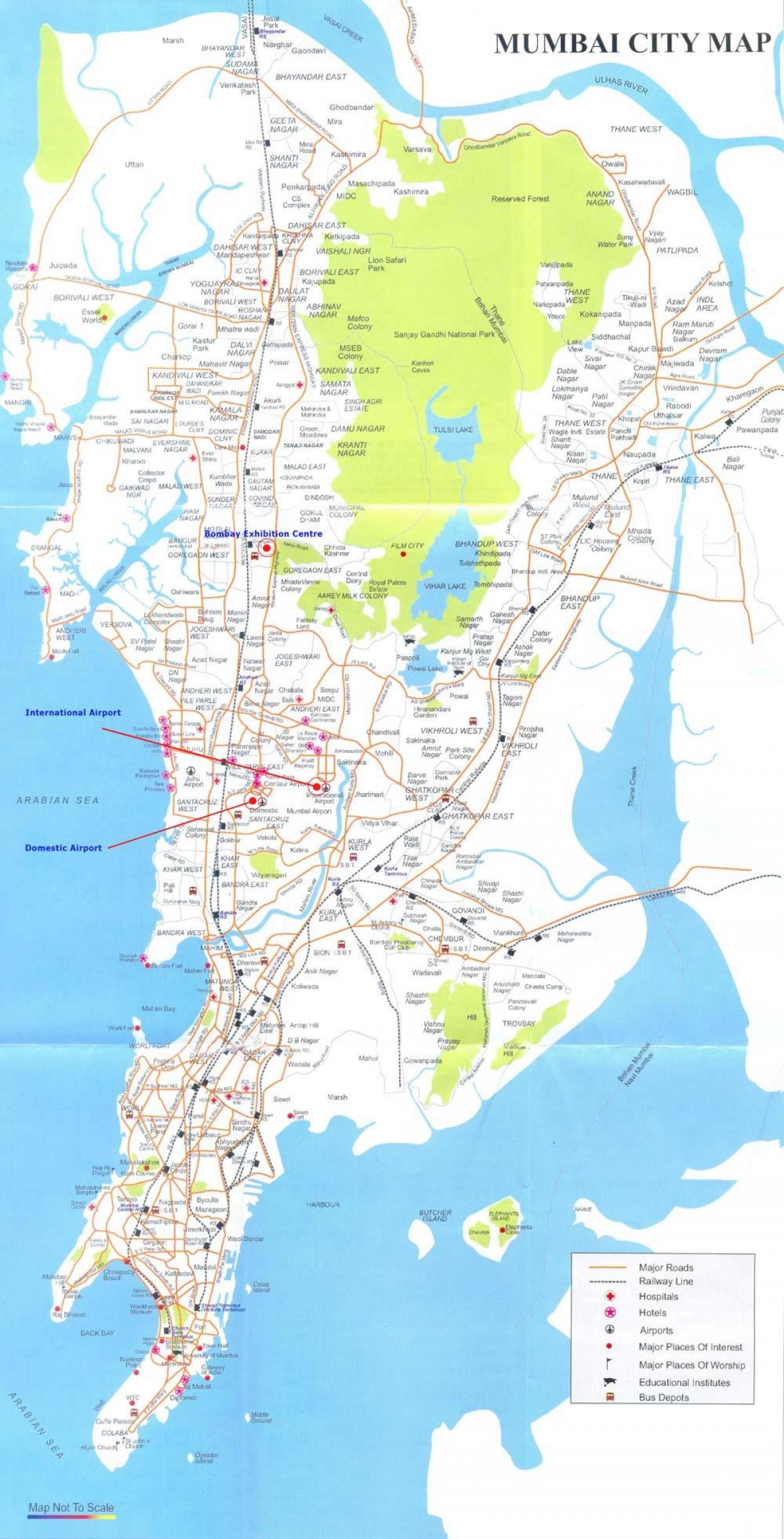 Мумбай местни картата, маршрут
