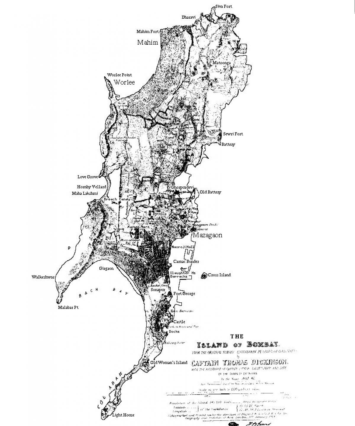 карта на Мумбай остров