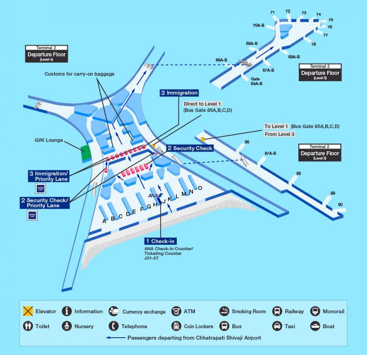 Международно летище чатрапати Shivaji картата
