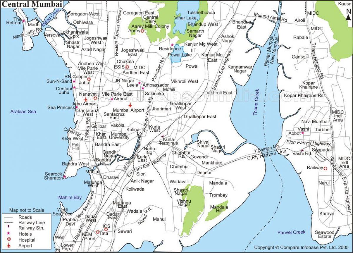 карта на Мумбай