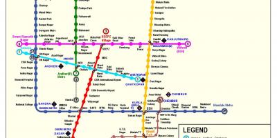 Линия на метрото Мумбай 3 маршрут на картата